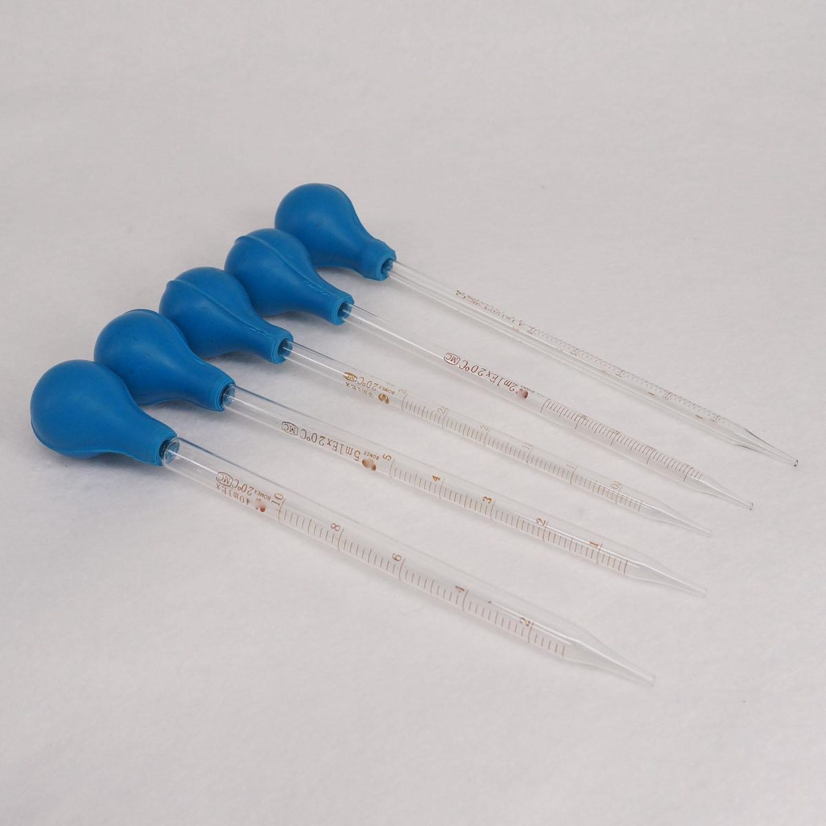 1ml 2ml L 5ml 10ml Glass Graduated Pipette With Rubber Bulb