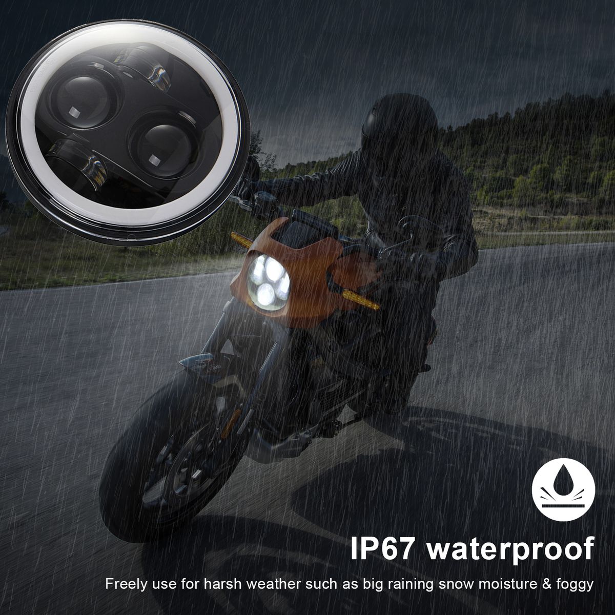 5.75 Inch LED Headlight Motorcycle Projector Headlamp Super