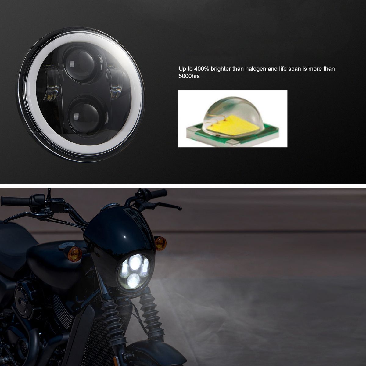 5.75 Inch LED Headlight Motorcycle Projector Headlamp Super