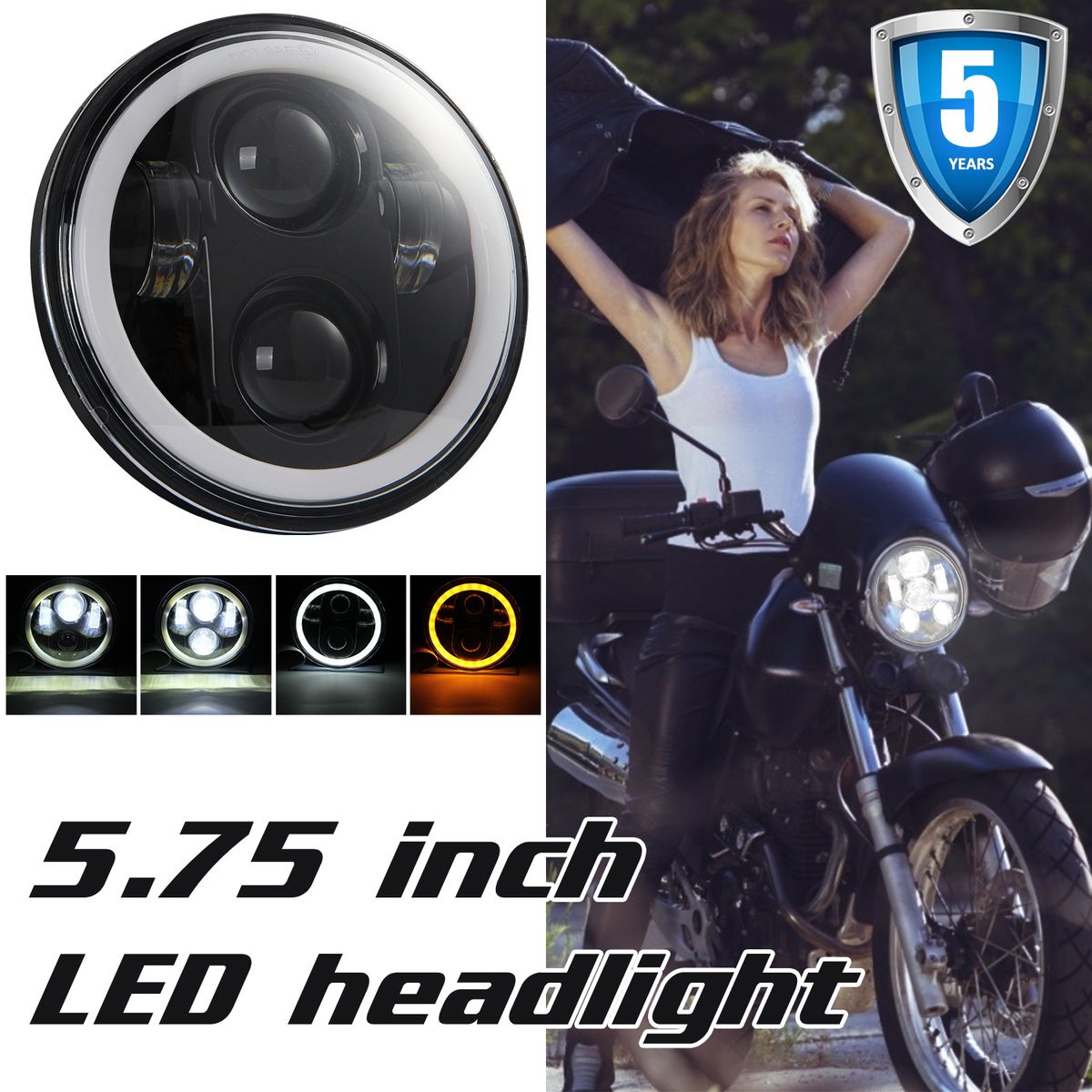 5.75 Inch LED Headlight Motorcycle Projector Headlamp Super