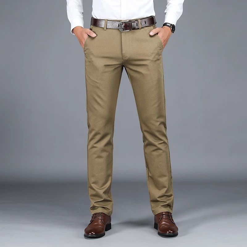 2Pcs Stock Chinos Pant For Men - Army Green & Carton Color