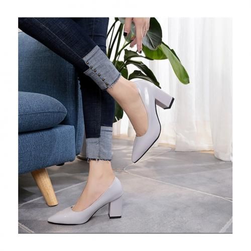 Quality Ladies High Heel Office Court Shoe-off White