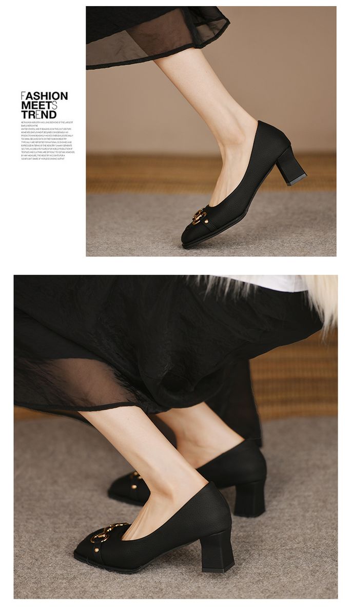 Inter-lock Chain Corporate Cover Shoe - Black