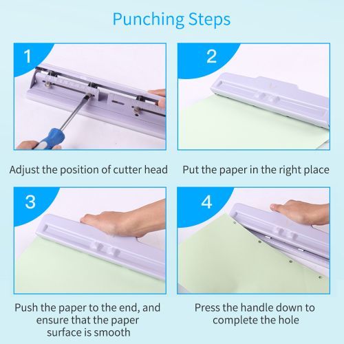KW-trio Desktop Metal 4-Hole Adjustable Punch 10 Sheet