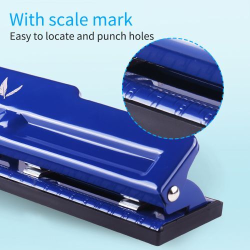 KW-trio Desktop Metal 4-Hole Adjustable Punch 10 Sheet
