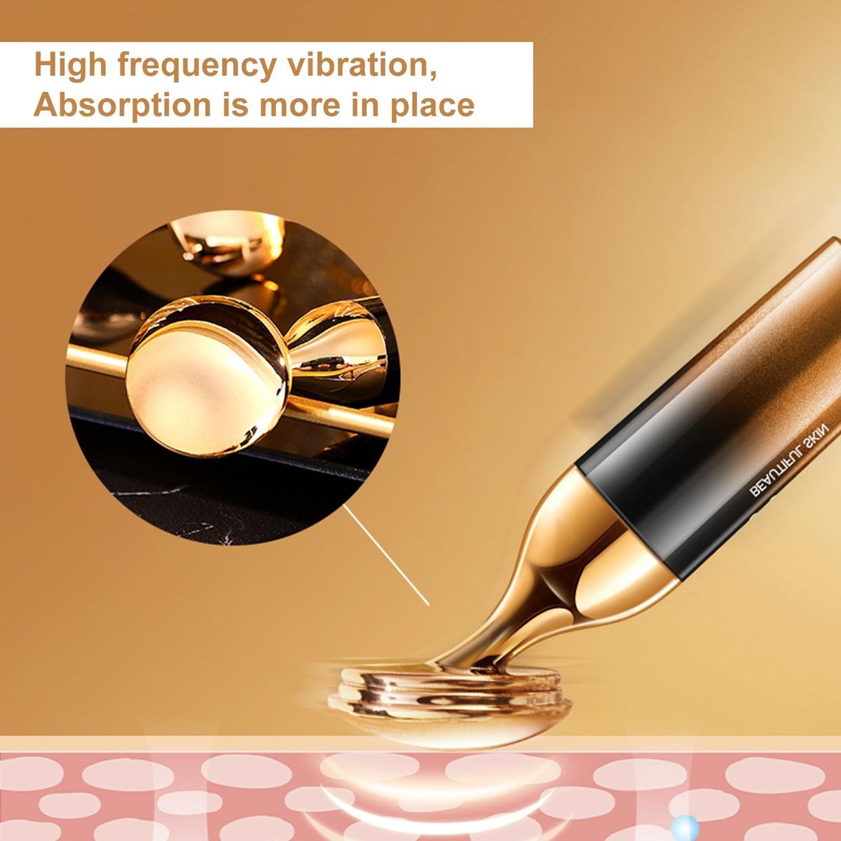 Face Neck Massager Wrinkle Removal Device Face Neck Firming Tool Golden