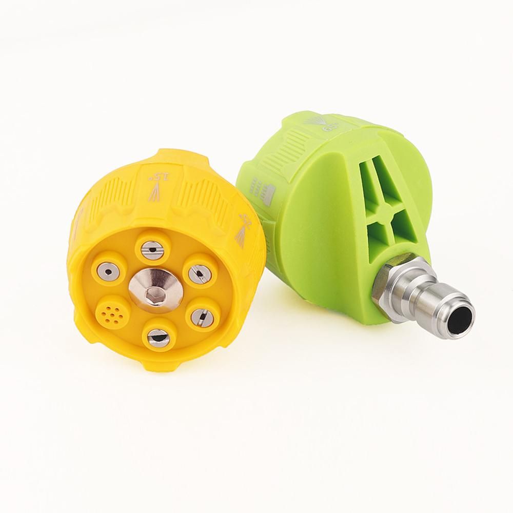 High Pressure Washer Spray Nozzle 6-in-1 Adjustable Quick Changeover with 1/4 Inch Quick Connect for Car Washing Home Cleaning Garden Watering