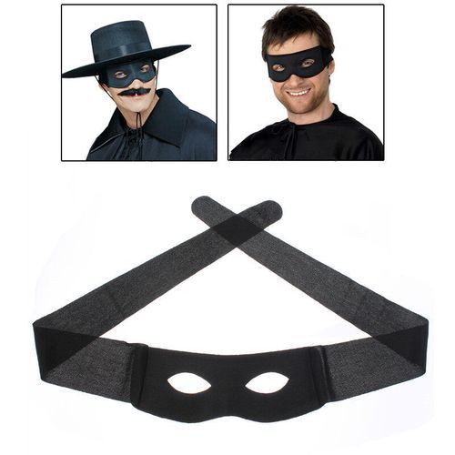Masquerade Bandit Zorro Black Masked Man Eye Venetian Adult Super Hero Dress Costume