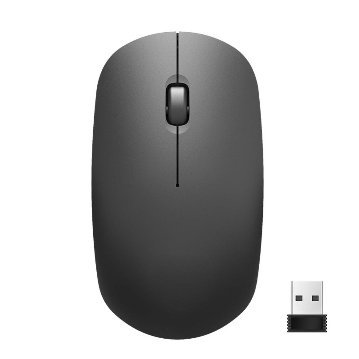 Wireless Mouse Battery Powered Silent Wide-Black