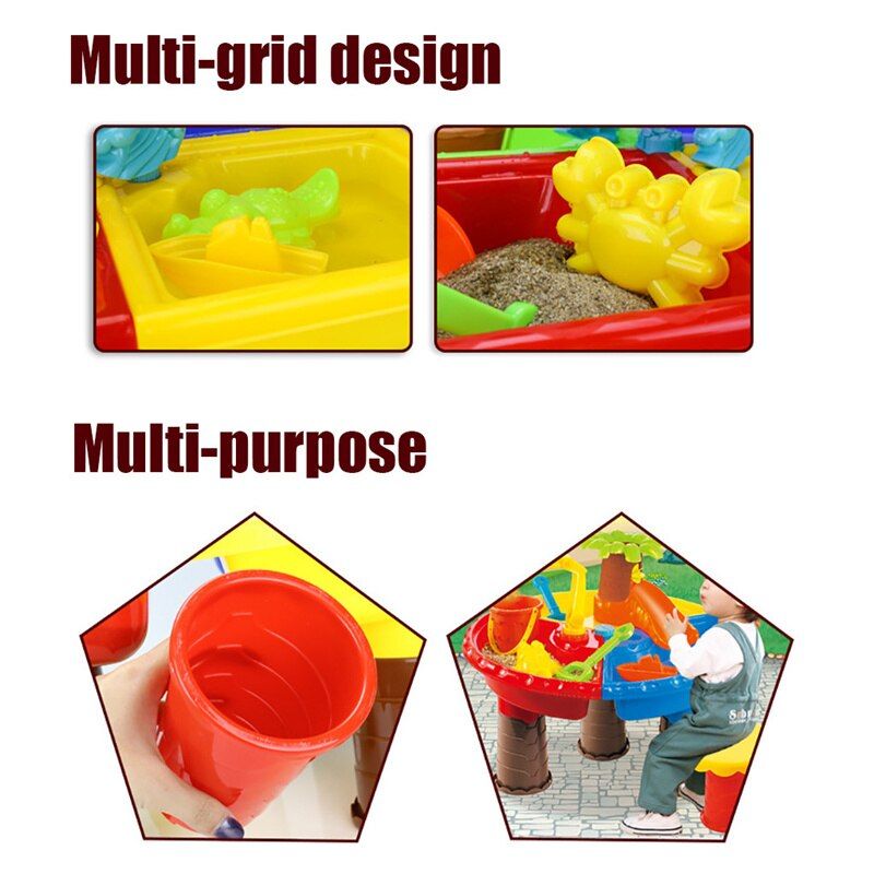 1 Set Of Children's Beach Table Sand Toys