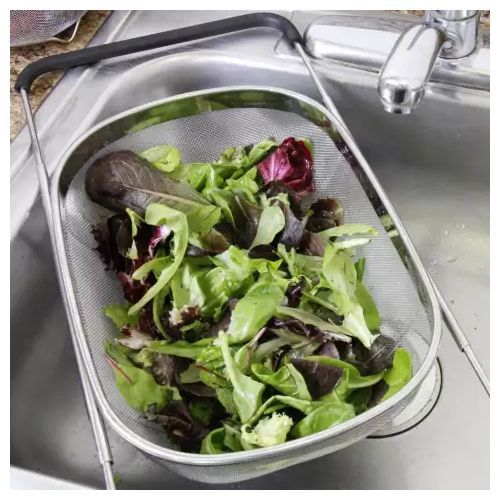 Collapsible Over The Sink Retractable Colander  Handle Kitch