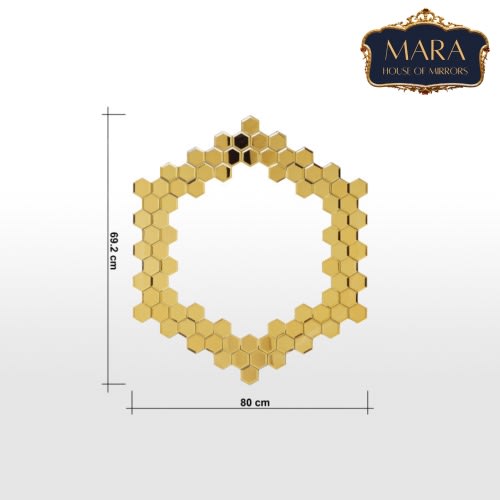 Mirror - Gold Honeycomb Design