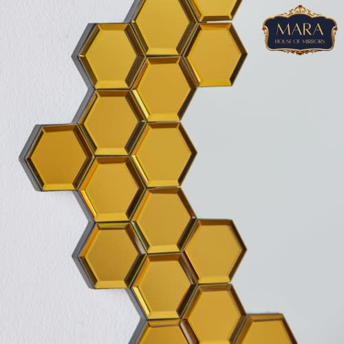 Mirror - Gold Honeycomb Design