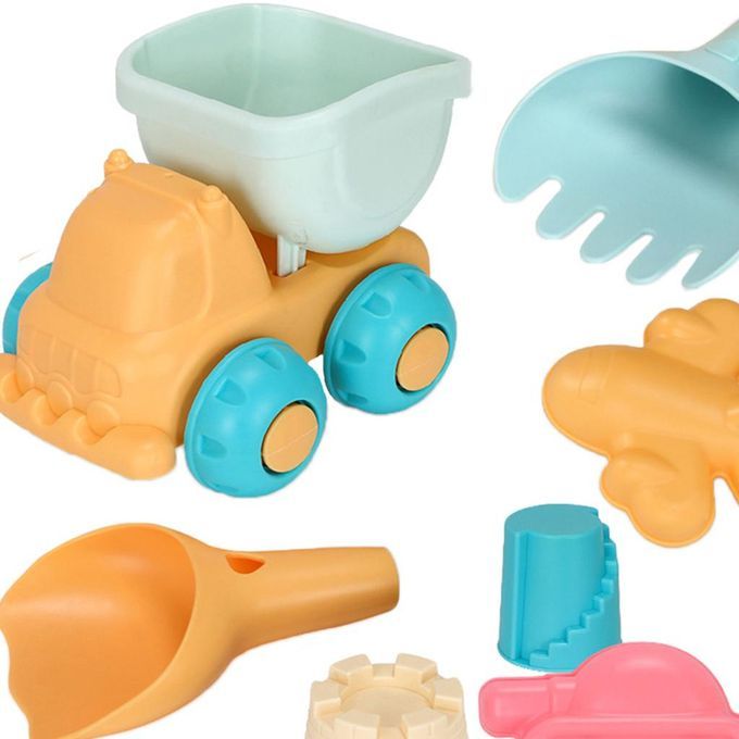 Kids Beach Toys Sandbox Toys Bucket Shovel Animal Truck Castle 7pcs