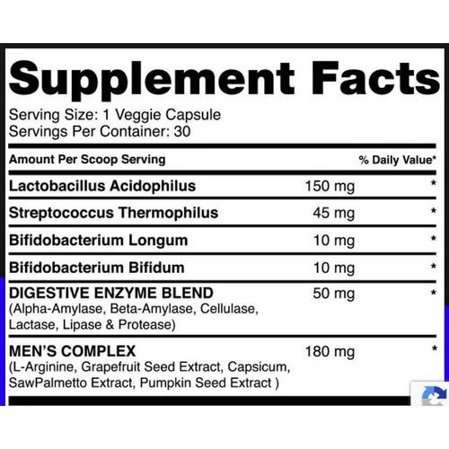 PROBIOTIC FOR MEN Digestive & Immunity 30Caps
