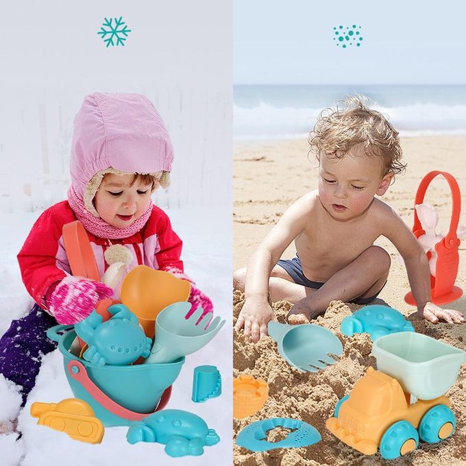 Beach Toys Sandbox Toys Baby Beach Toys Kit Bucket Truck For Boys 5pcs