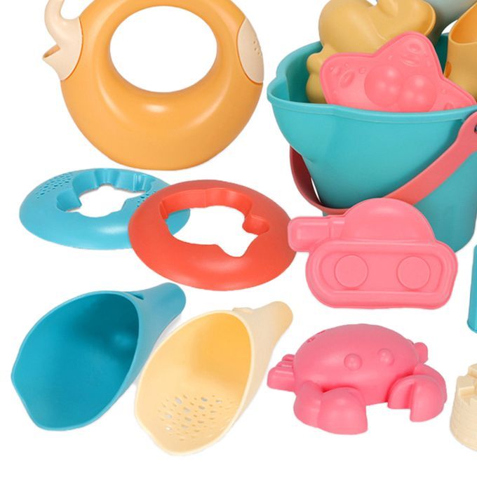 Kids Beach Toys Sandbox Toys Kit Play Sand Water Bucket Rake 14pcs