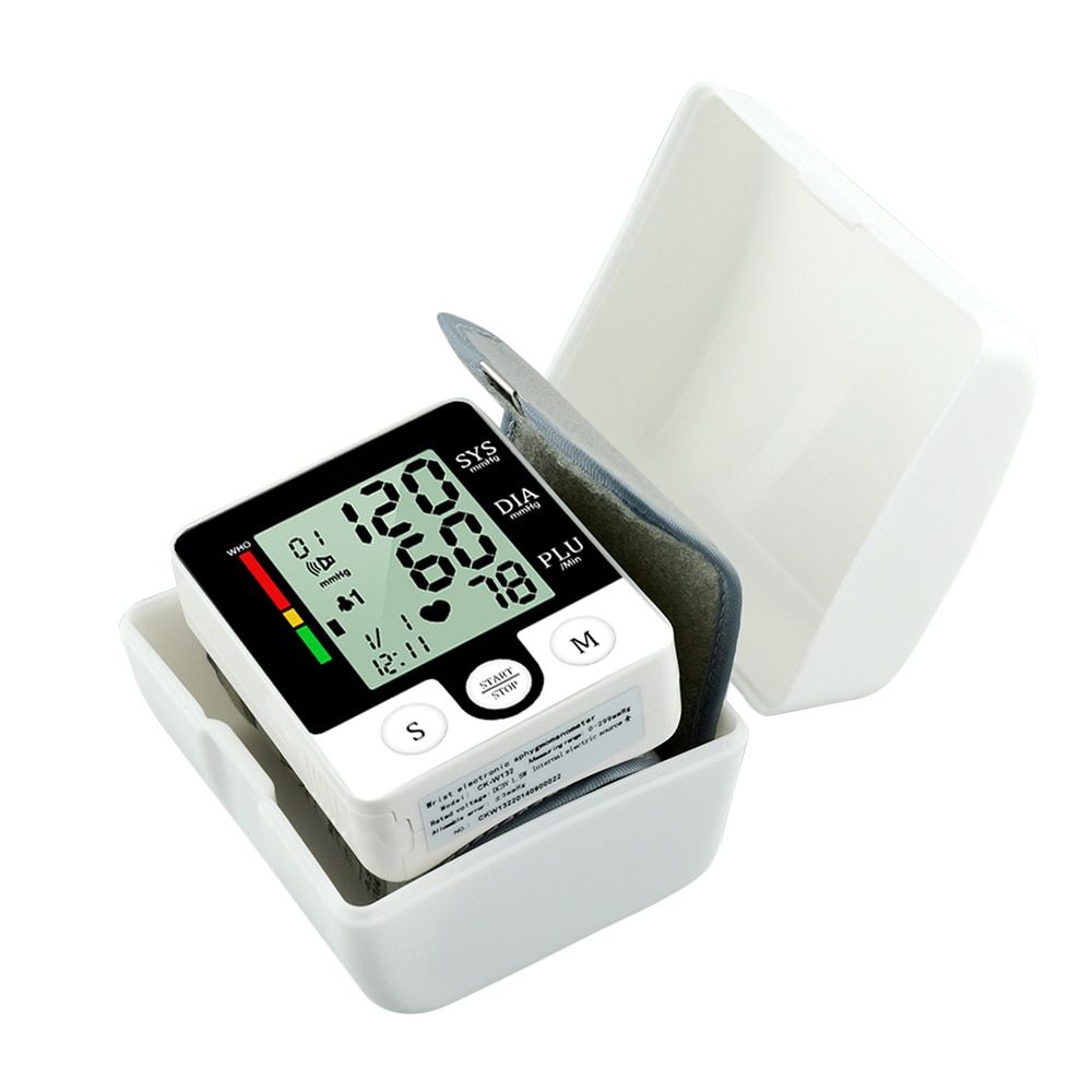 Wrist BP Blood Pressure Monitor Meter Pulse Rate Heart Beat Rate Device Machine Medical Equipment Tonometer BP Sphygmomanometer