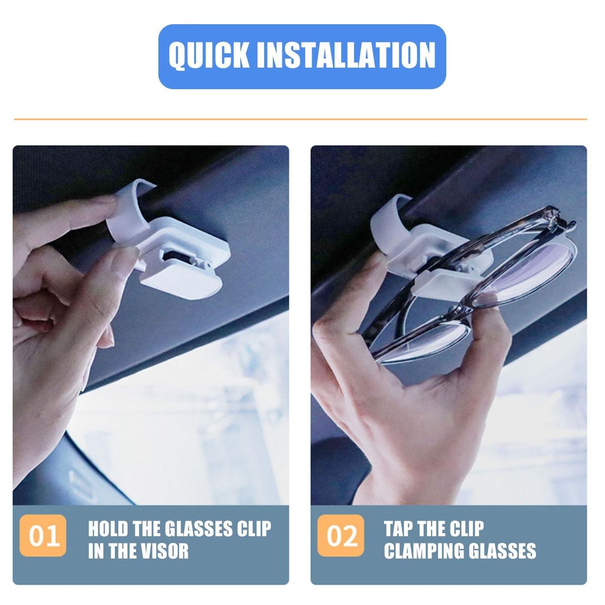 Car Glasses Holder Sun Visor Glasses Organizer Grey