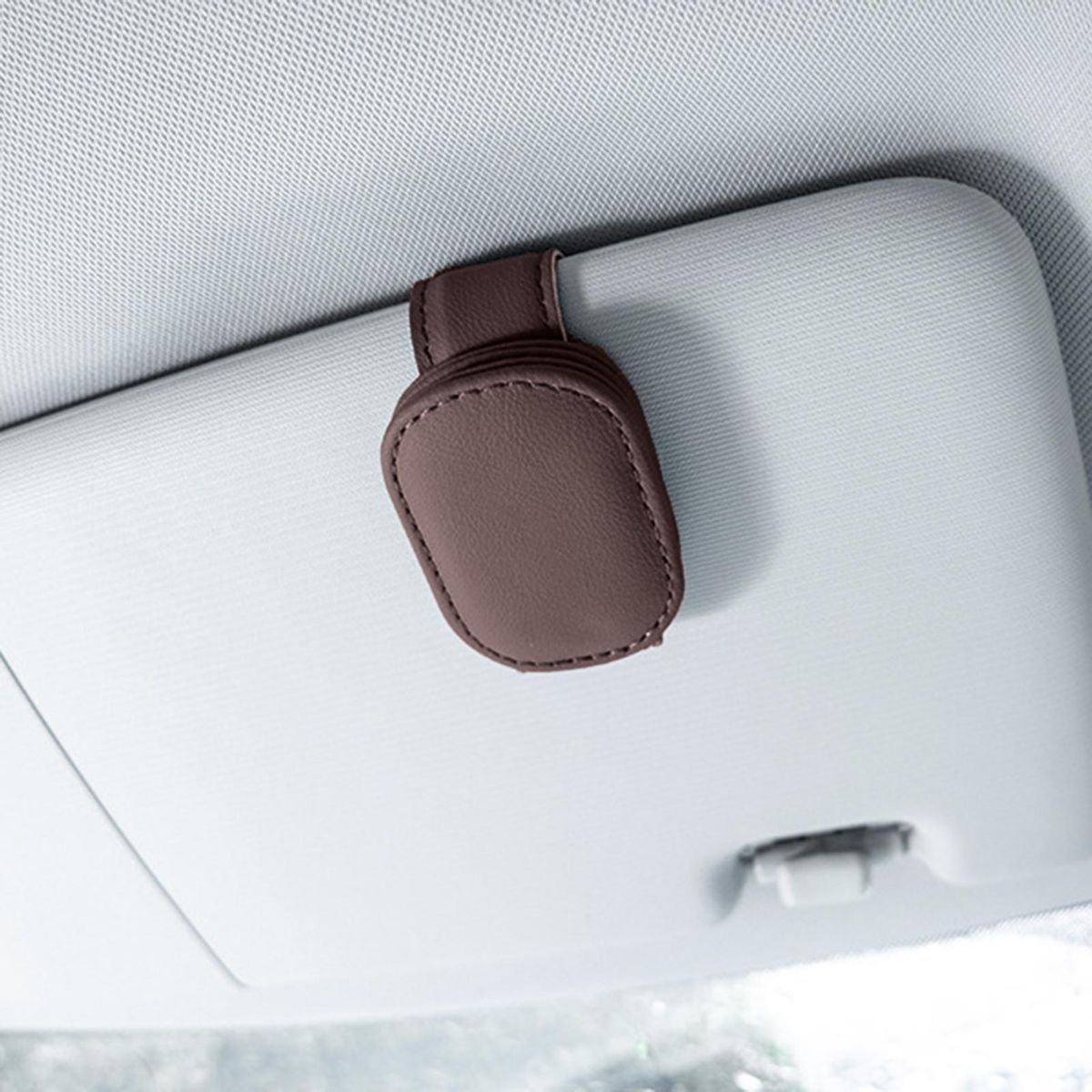 Sunglasses Holder for Car Auto Travel Organizer Magnetic Car Brown