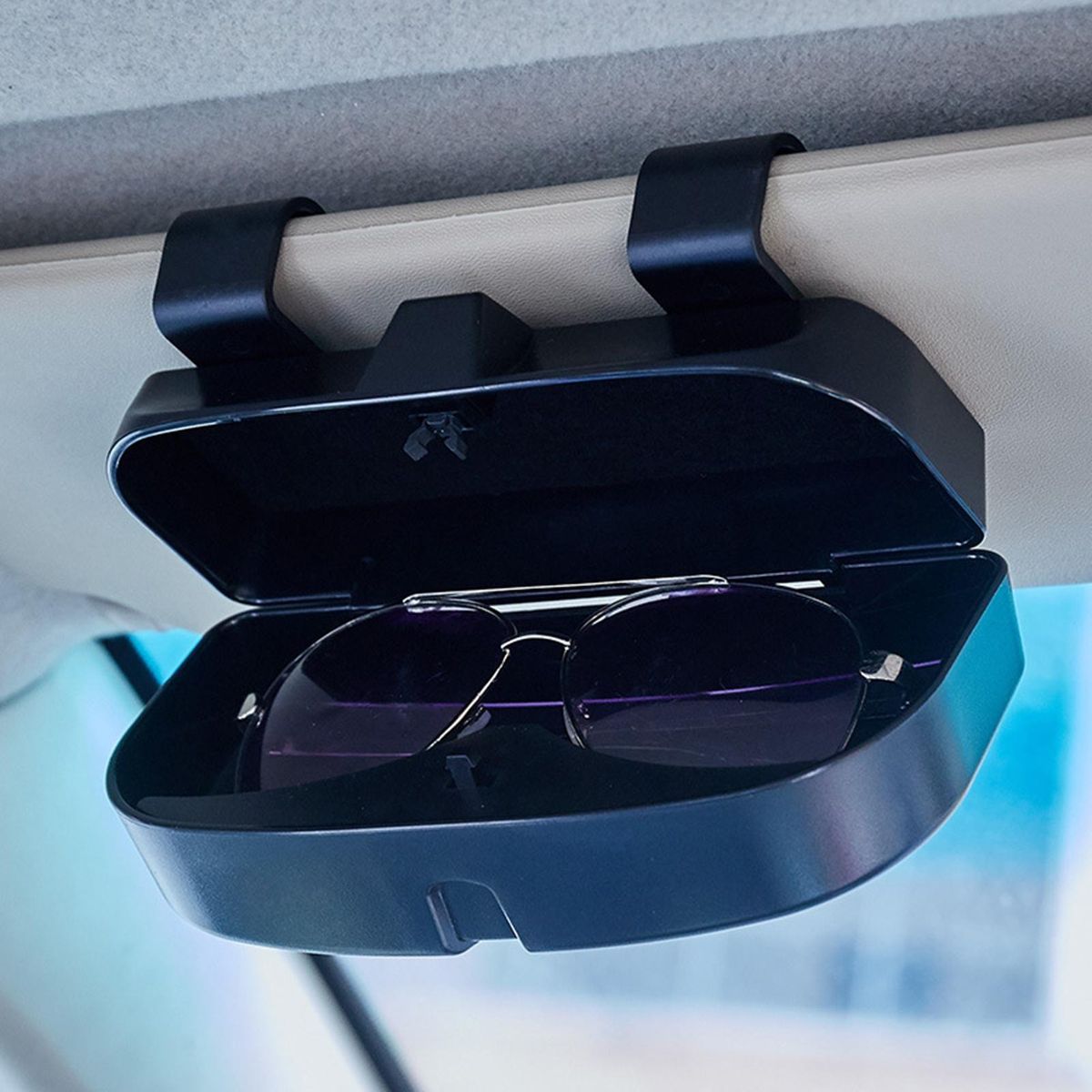Sunglasses Case Strong Sun Visor Glasses Holder Black