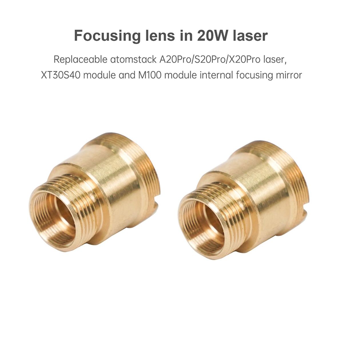 ATOMSTACK 2PCS Atomstack 20W Replacement Focusing Lens for A20Pro/S20Pro/X20Pro Laser Module and M100 Module and XT30S40 Module Internal Focusing Lens - Type B