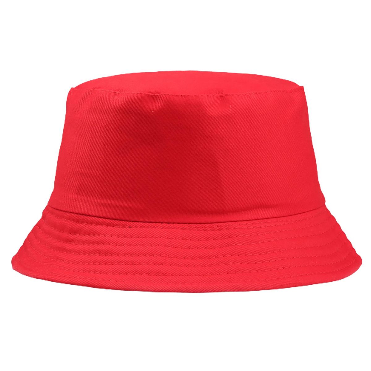 Unisex Cotton Fisherman Hat Solid Color Beach Outdoor-Red