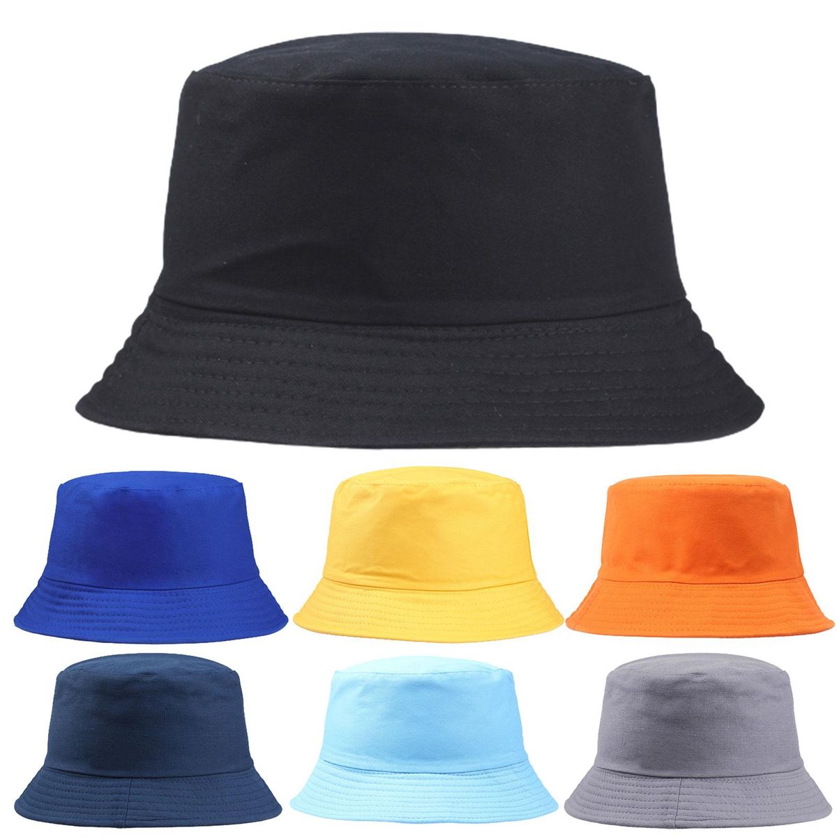 Unisex Cotton Fisherman Hat Solid Color Beach Outdoor-Red