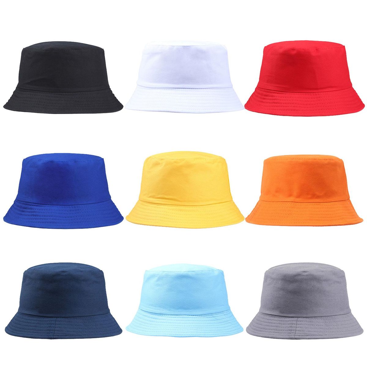 Unisex Cotton Fisherman Hat Solid Color Beach Outdoor-Red