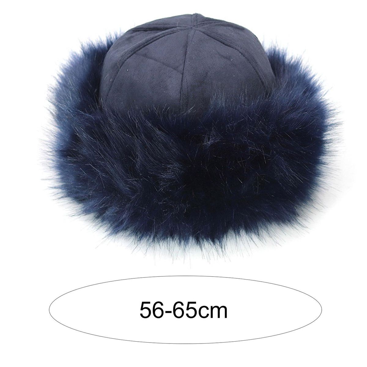 Women Hat Thicken Fluffy Faux Fur Pure Color Coldproof-Camel