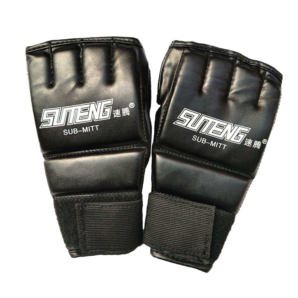 MMA Half Finger Boxing Fight  Mitt Training For Adults Black 2