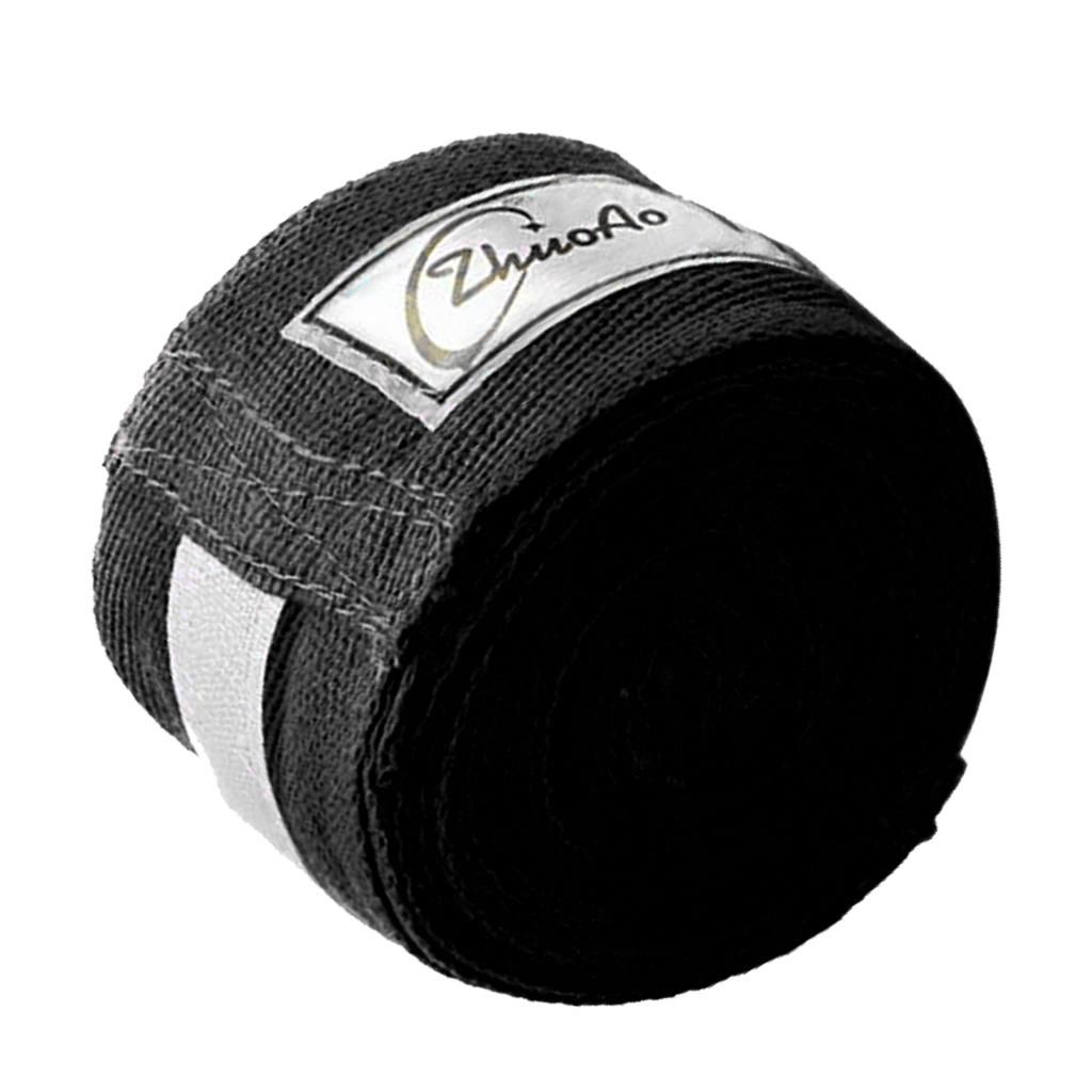 5mx5cm/16ft X2in Elastic Cotton Boxing MMA Hand Wrap Bandage Black