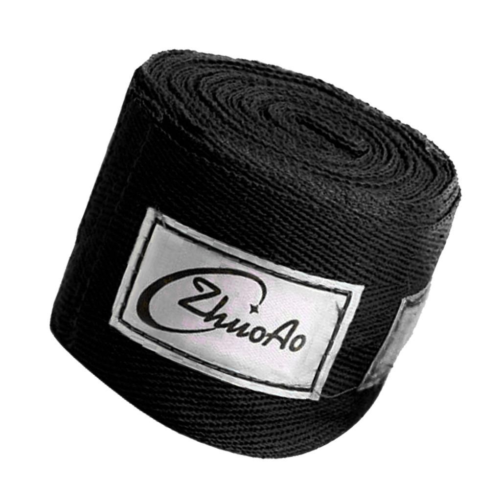 5mx5cm/16ft X2in Elastic Cotton Boxing MMA Hand Wrap Bandage Black