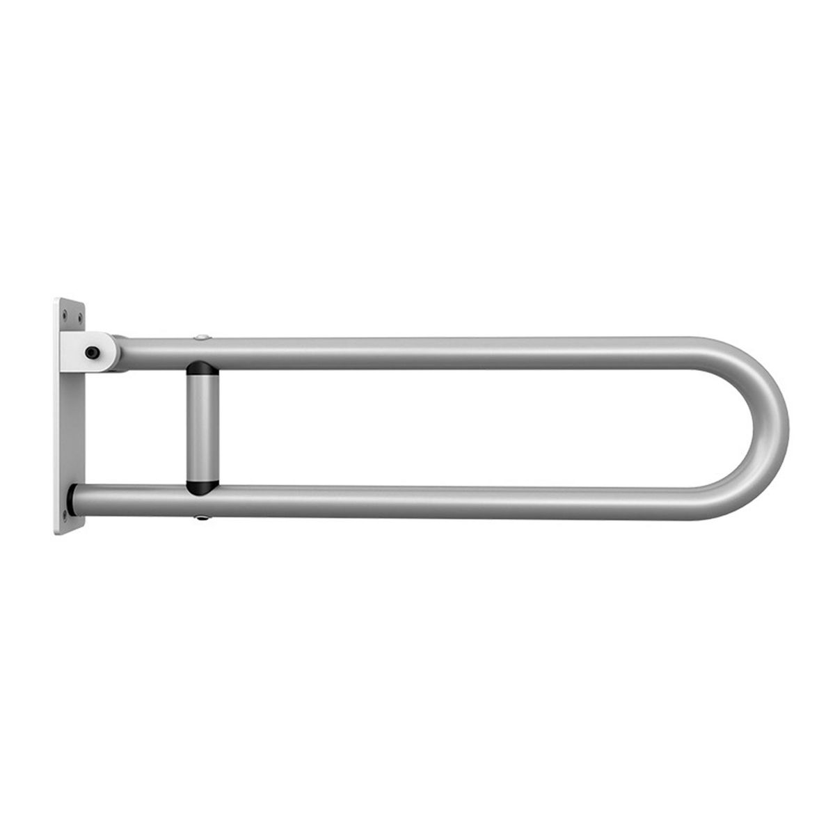 Aluminum Alloy Handrail for Toilet Anti-Fall / Anti-Slip Bathroom Handrail Flip-Up Safety Handrail Screw-In Safety Grab Bar Handle Home Health Care Equipment for Elderly Disabled (without Black Sponge Cover)