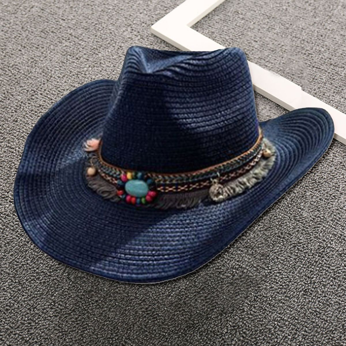 Summer Cap Wide Brim Sun Protection Summer Cap Navy Blue