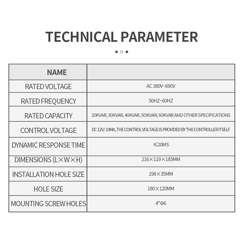 Jiurong Power Three-phase Common Compensation Thyristor Dynamic Switching Switch ETSC Series Three-phase Split Compensation Integrated Type