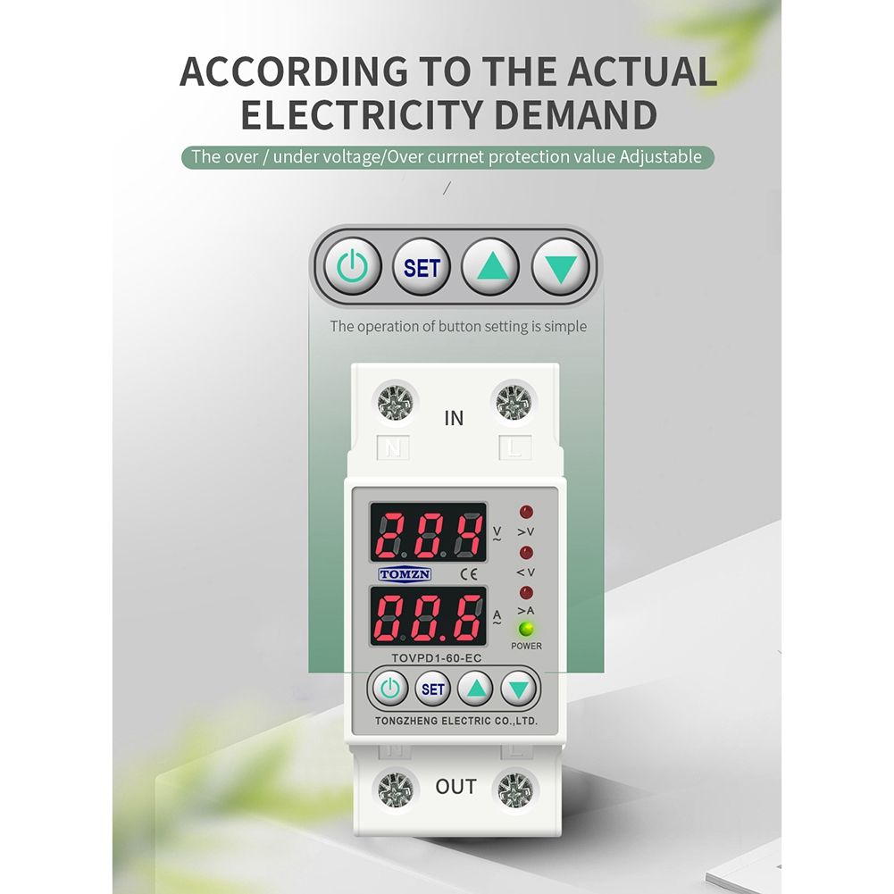 Din Rail Dual Display Protective Device Protector Relay 40A