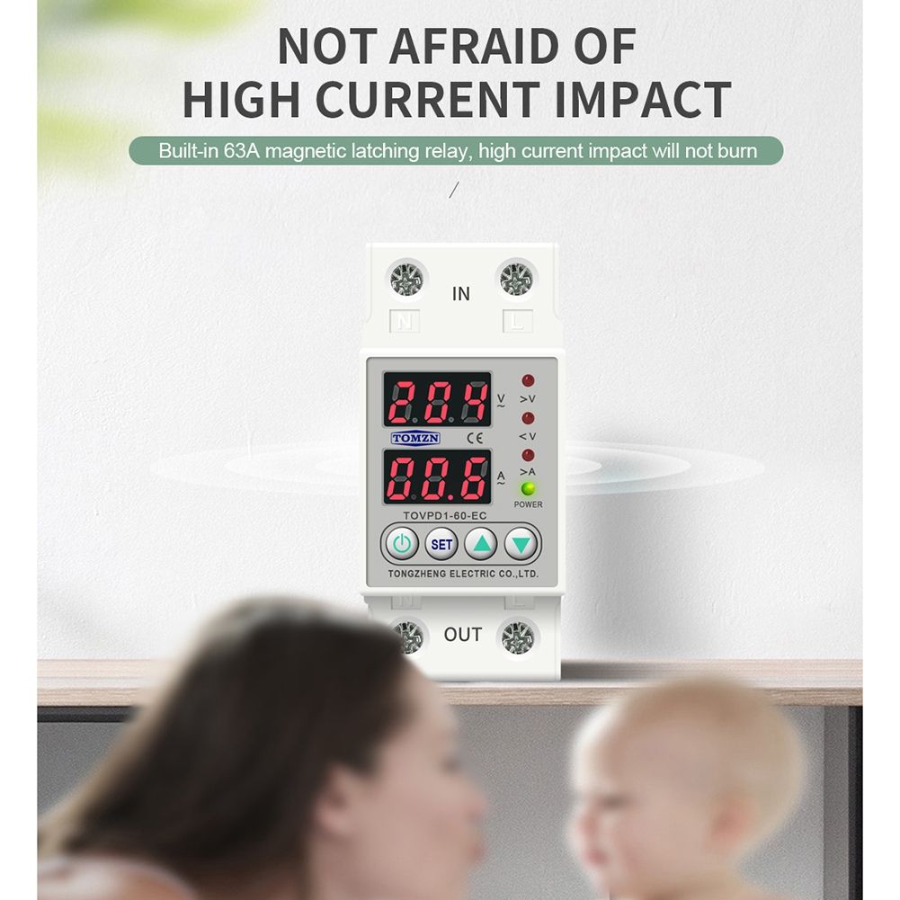 Din Rail Dual Display Protective Device Protector Relay 40A