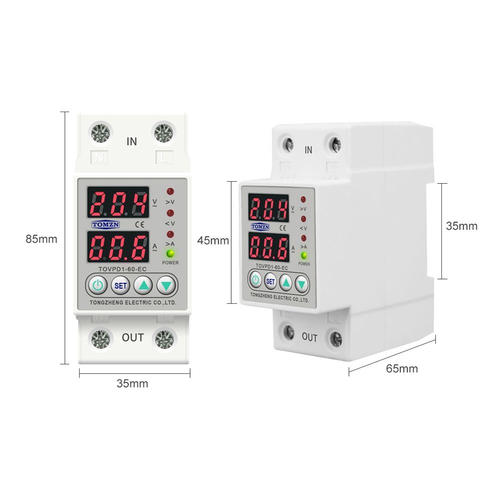 Din Rail Dual Display Protective Device Protector Relay 40A