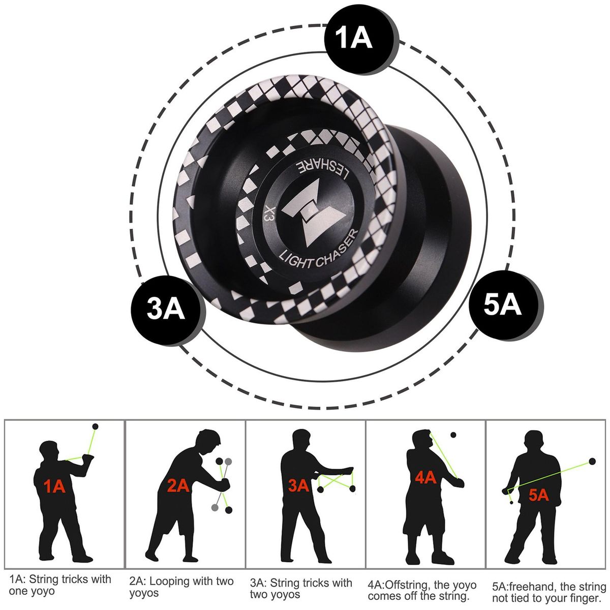 LIGHT CHASER X3 Competitive Yo-Yo,Alloy Yoyo for