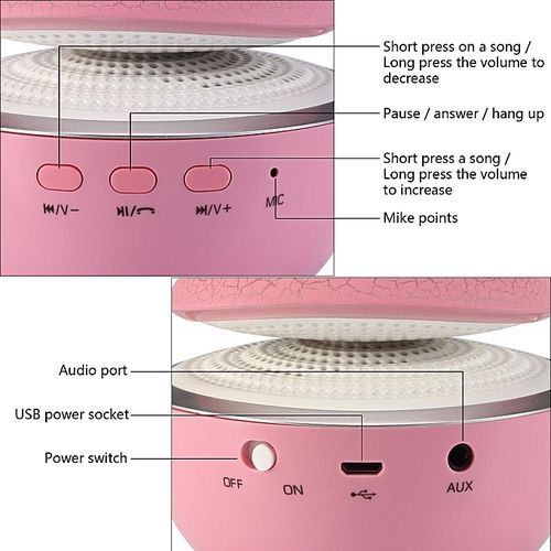 Smurf AS-680 Wireless Bluetooth Hands-free Speaker With MIC /AUX-in For /iPad /Cellphone /PC /MP3 (White) HT-S