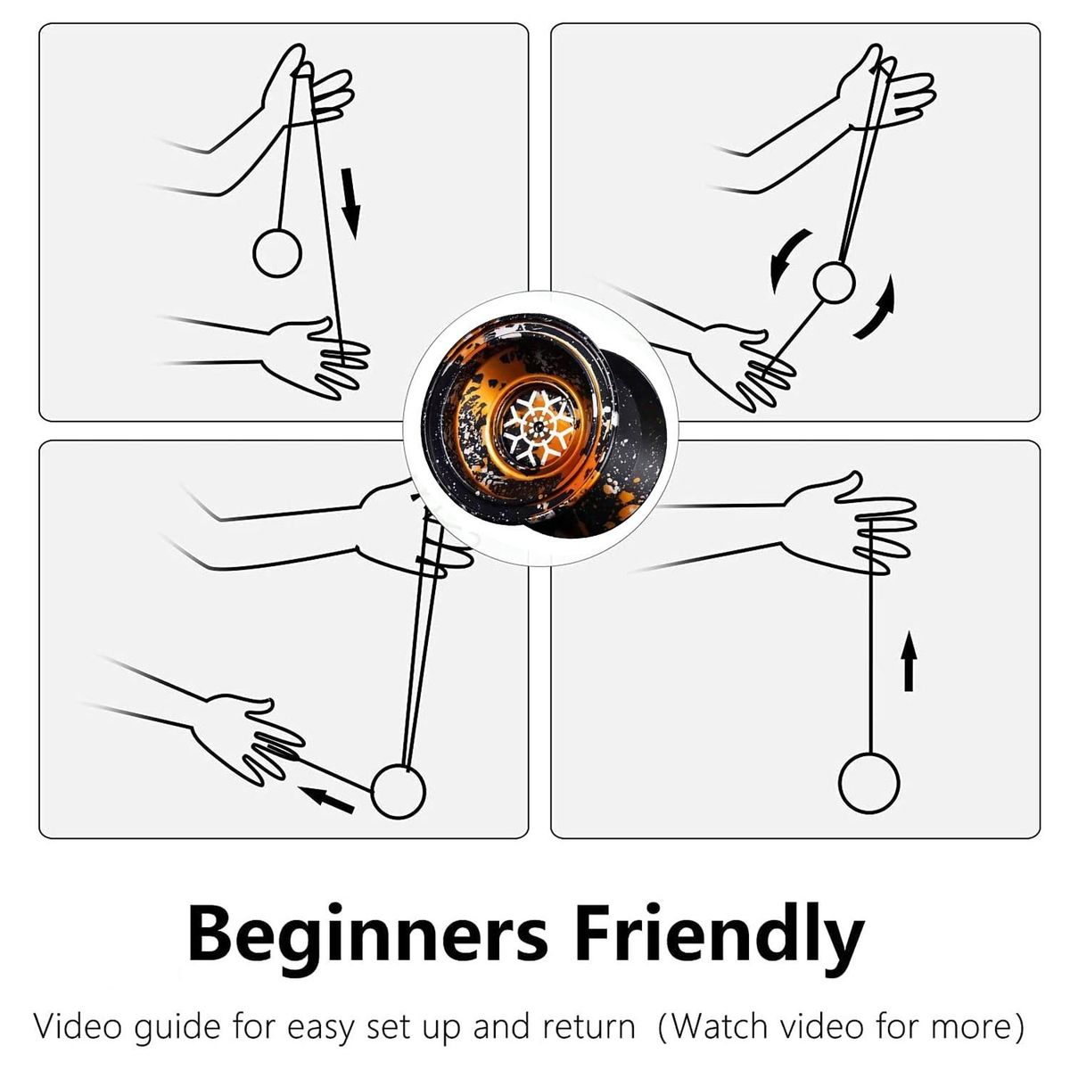 Unresponsive YoyoProfessional Yoyo Aluminum Beginner Yo-Yos Ball for Yoyo Players with 10 Yo Yo