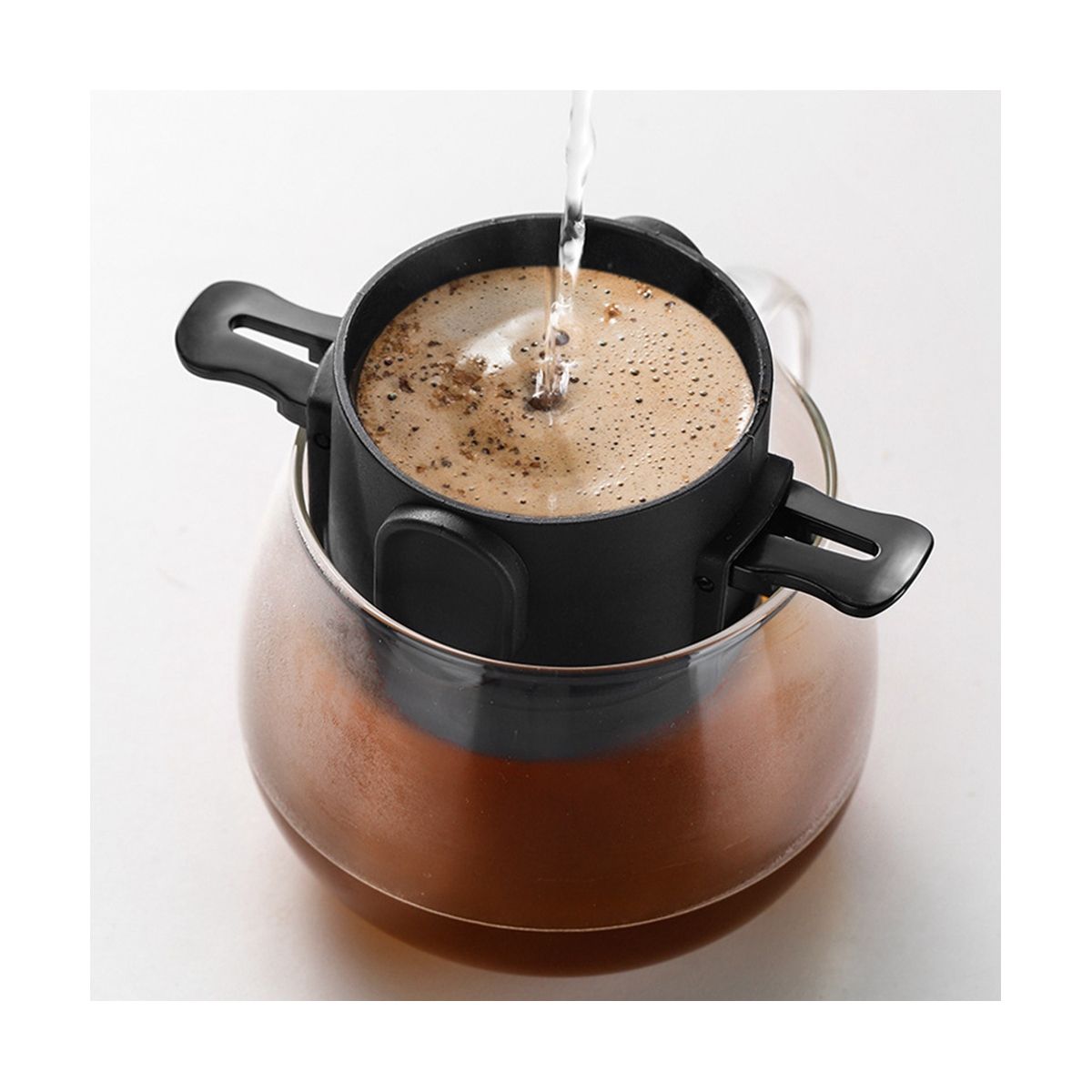 Portable Coffee Filter Reusable Funnel Tea Infuser Stainless Steel Minie Dripper Coffee Dripper for Home Office Trave-C