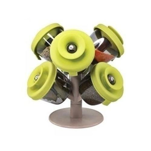 Pop-Up Spice Rack With 6pcs Jars Container Box