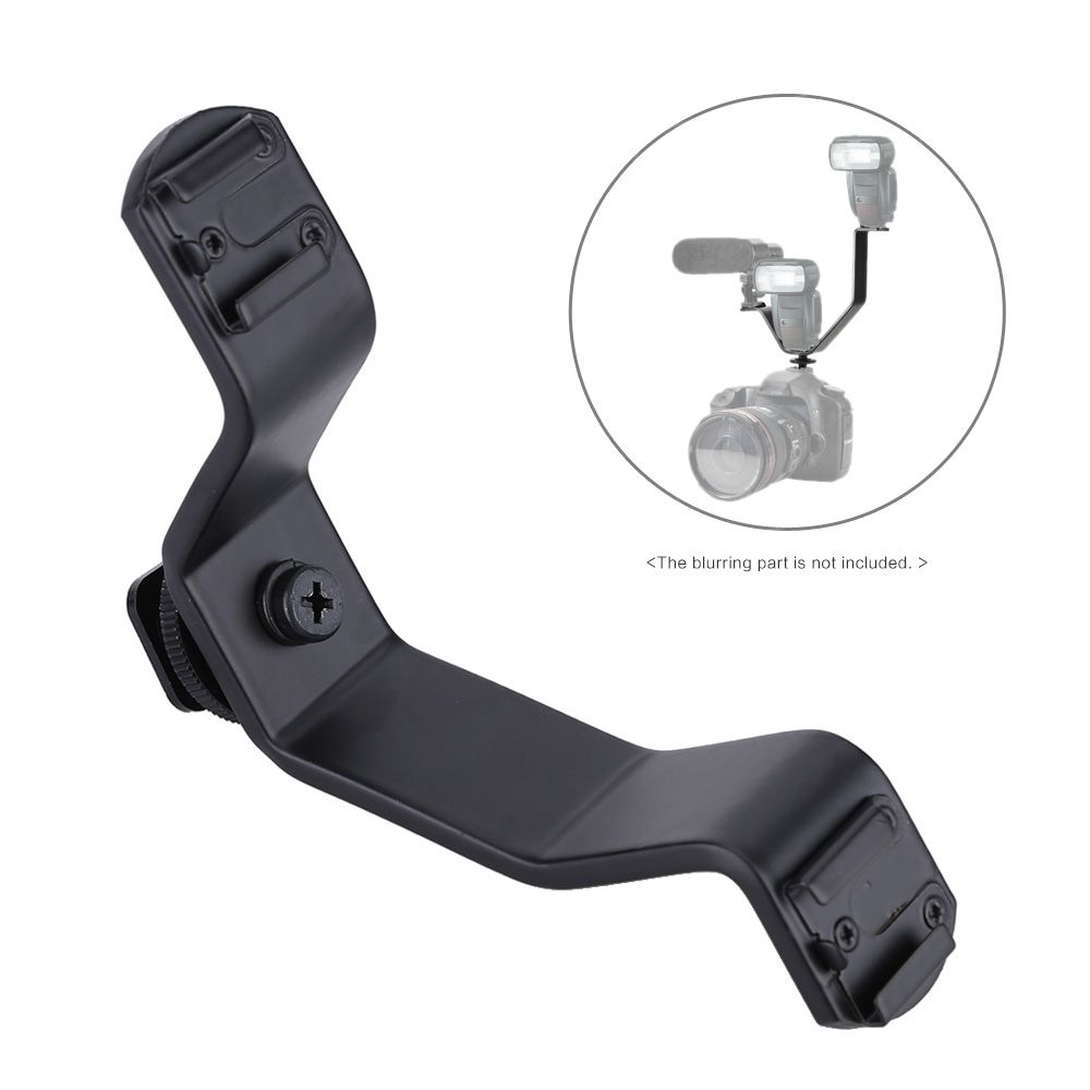Triple Hot Shoe V Mount Bracket For Video Lights Microphones