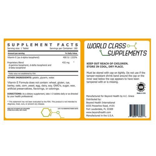 Vitamin E Formula 180Tablets