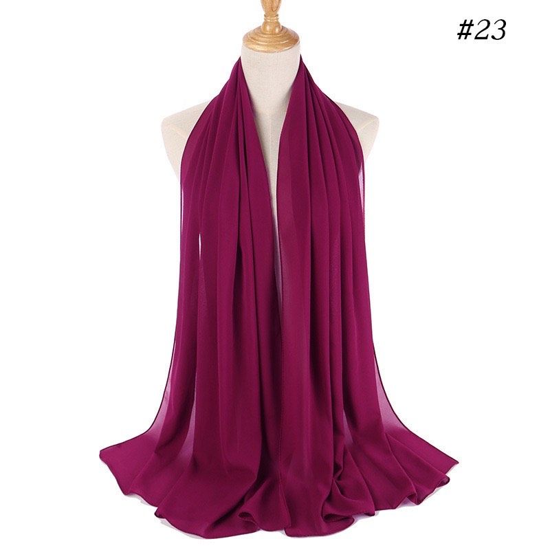 Magenta Plain Chiffon Scarf