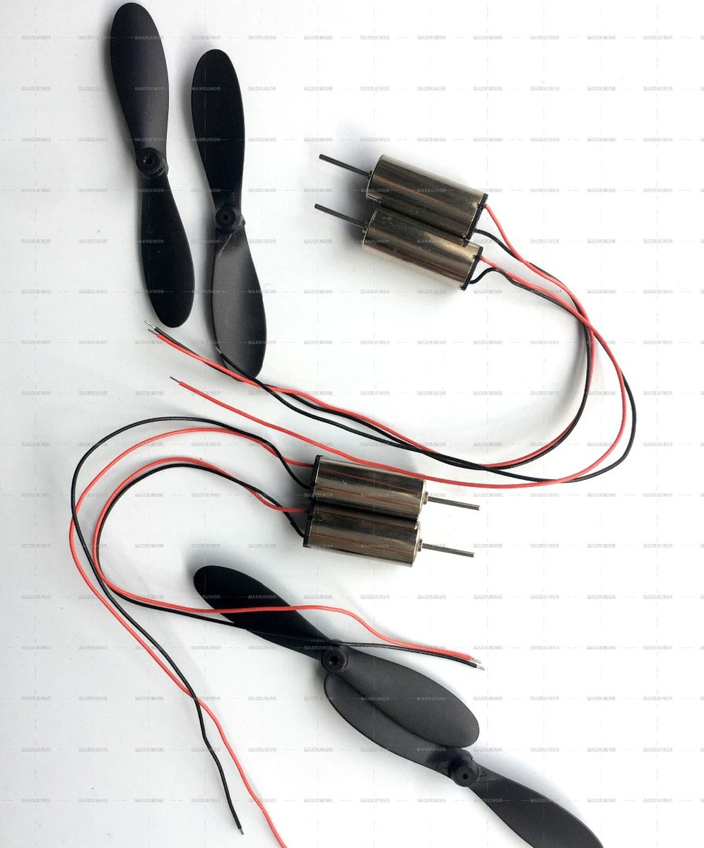 4 Sets DC 3.7V Micro 7mm*16 Motor CW/CCW Electric Motor Helicopter Propellers Coreless Motor