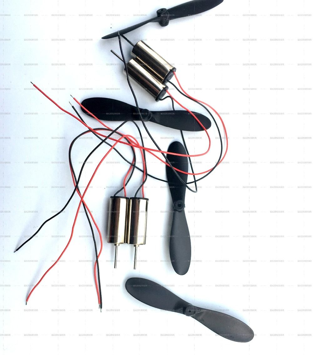 4 Sets DC 3.7V Micro 7mm*16 Motor CW/CCW Electric Motor Helicopter Propellers Coreless Motor