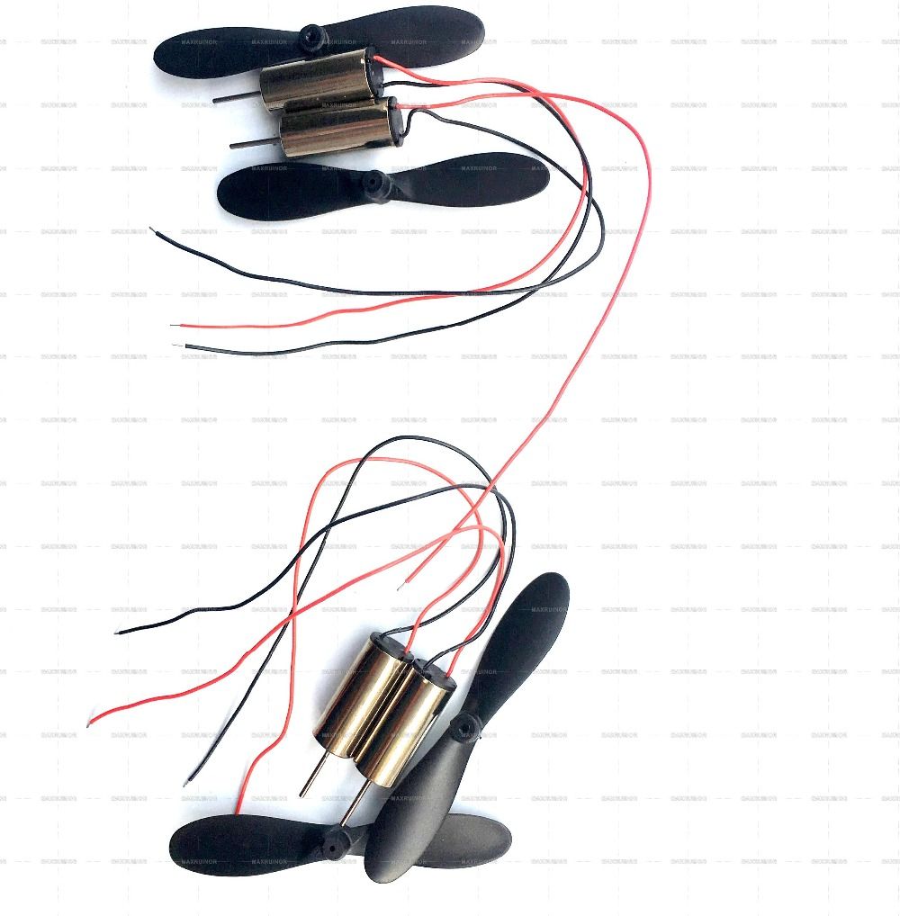 4 Sets DC 3.7V Micro 7mm*16 Motor CW/CCW Electric Motor Helicopter Propellers Coreless Motor